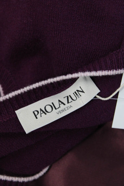 Paola Zuin Women Basic Purple Wool Cashmere Tank Size S