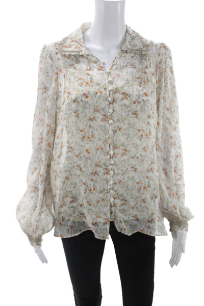 Paola Zuin Women Beige Silk Floral Camisole Size 40