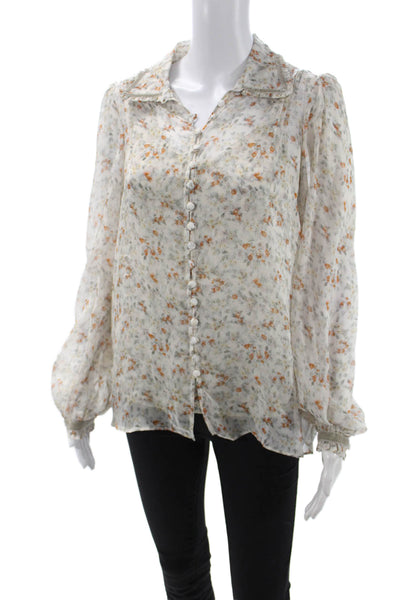 Paola Zuin Women Beige Silk Floral Camisole Size 40