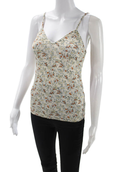 Paola Zuin Women Beige Silk Floral Camisole Size 40