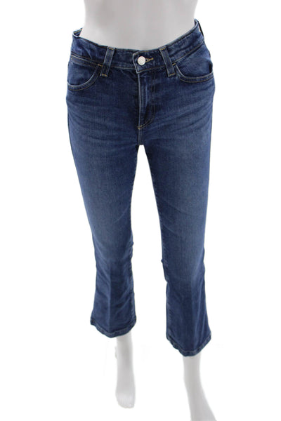 Adriano Goldschmied Women Dark Blue Bootcut Cropped Jeans Button Size 23