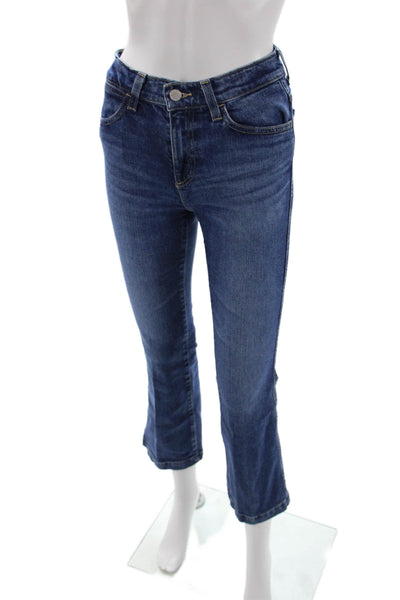 Adriano Goldschmied Women Dark Blue Bootcut Cropped Jeans Button Size 23