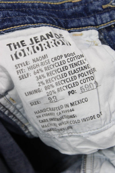 Adriano Goldschmied Women Dark Blue Bootcut Cropped Jeans Button Size 23