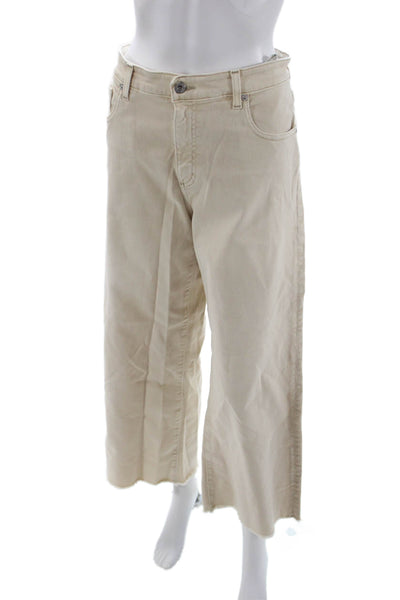 AG Adriano Goldschmied Womens Cropped Beige High Rise Jeans Size 30
