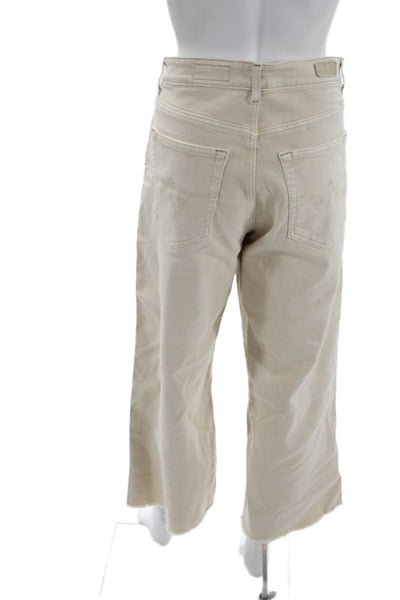 AG Adriano Goldschmied Womens Cropped Beige High Rise Jeans Size 30