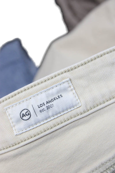 AG Adriano Goldschmied Womens Cropped Beige High Rise Jeans Size 30