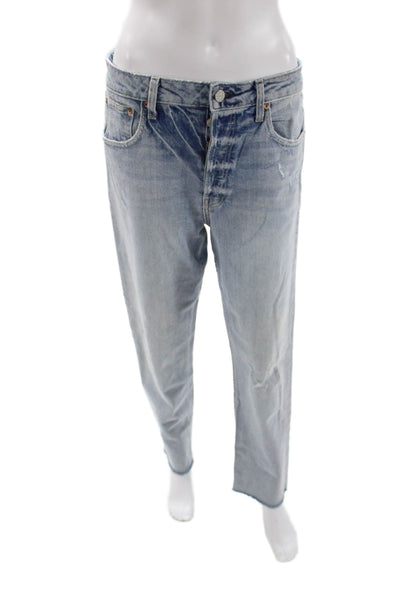 Trave Unisex Light Blue Straight Jeans High Rise Size 30