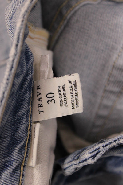 Trave Unisex Light Blue Straight Jeans High Rise Size 30