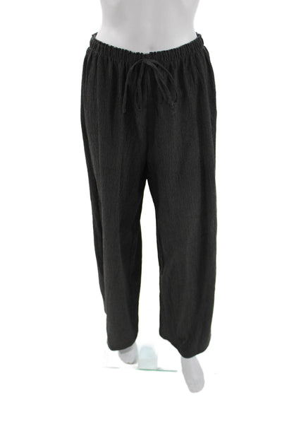 Zara Unisex Black Bohemian Solid Drawstring Polyester Blend Sweatpants Size L