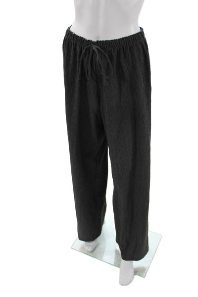 Zara Unisex Black Bohemian Solid Drawstring Polyester Blend Sweatpants Size L