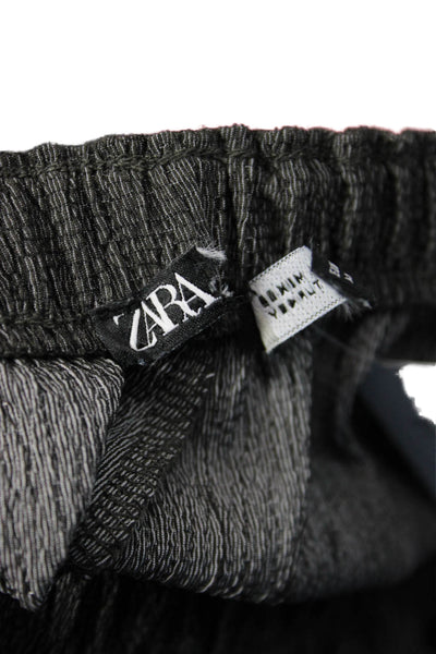 Zara Unisex Black Bohemian Solid Drawstring Polyester Blend Sweatpants Size L