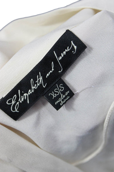 Elizabeth & James Women Kimono Silk Blouse Long Sleeve White Size XS