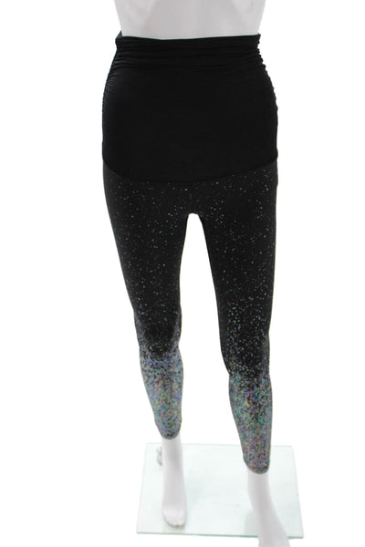 Beyond the Bump Womens Ankle Maternity Leggings Black Space Size XS