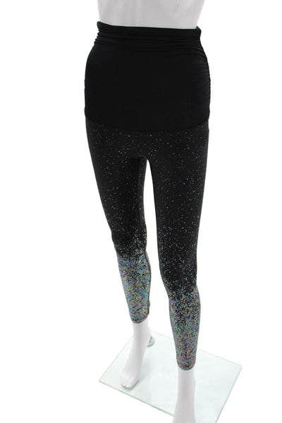 Beyond the Bump Womens Ankle Maternity Leggings Black Space Size XS