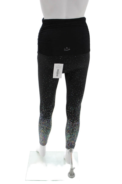 Beyond the Bump Womens Ankle Maternity Leggings Black Space Size XS