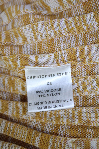 Christopher Esber Womens Pleated Maxi Skirt Beige Striped Size XS