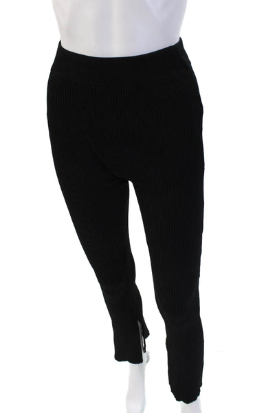 Le Ore Women Cropped Striped Black Pants Size XS
