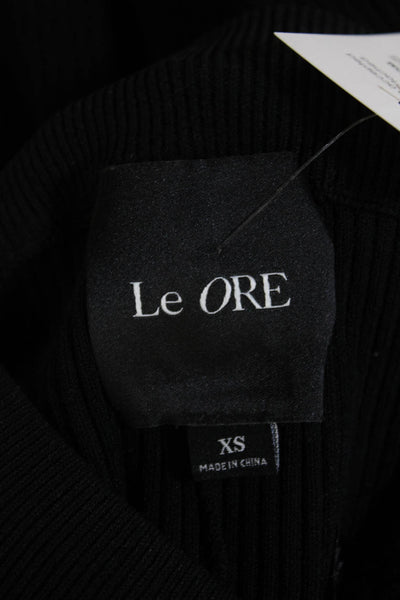 Le Ore Women Cropped Striped Black Pants Size XS