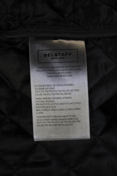 Belstaff Mens Black Quilted Biker Vest Sleeveless High Neck Size 50