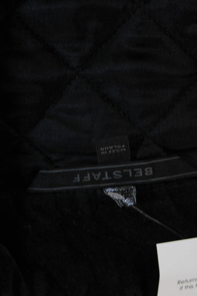 Belstaff Mens Black Quilted Biker Vest Sleeveless High Neck Size 50
