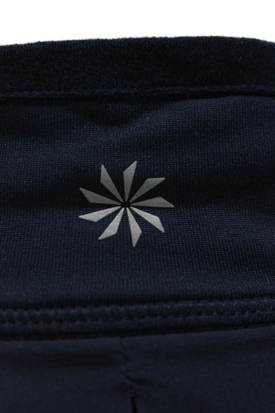 Athleta Women Dark Blue High Neck Zip Long Sleeve Sweatshirt Size S