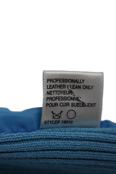 One Girl Who Women Motorcycle Jacket Light Blue High Neck Button Size S