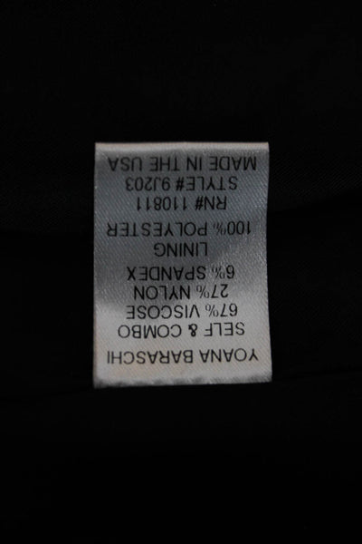 Yoana Baraschi Womens Black Checked Designer V-Neck Long Sleeve Blazer Size S