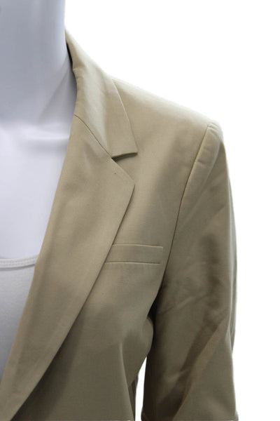 Elizabeth & James Womens Beige Collared Button Blazer Long Sleeve Size 2