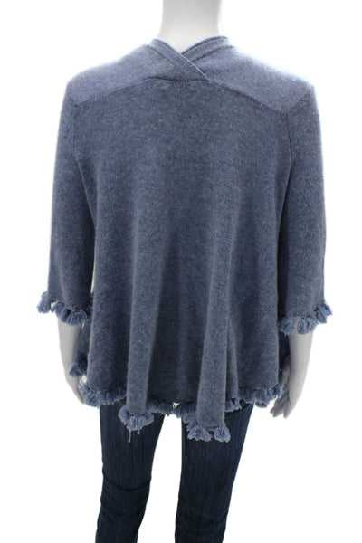 Minnie Rose Unisex Cashmere Cardigan Blue 3/4 Sleeve Bohemian Size XS