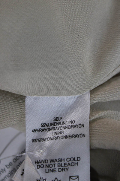 Sunday In Brooklyn Women Bohemian Beige V-Neck Button Linen Rayon Vest Size XS