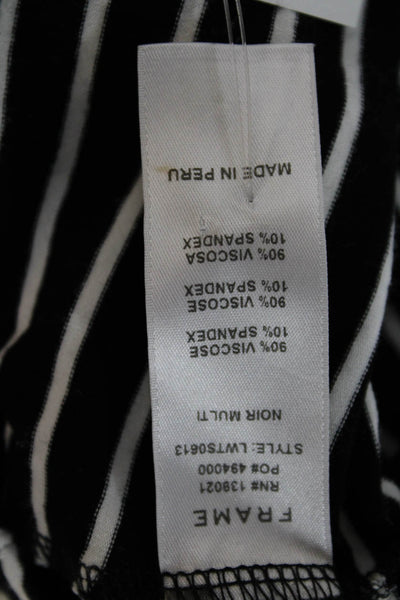 Frame Women Basic Striped Sleeveless Crewneck Tank Black Viscose 90s Size S