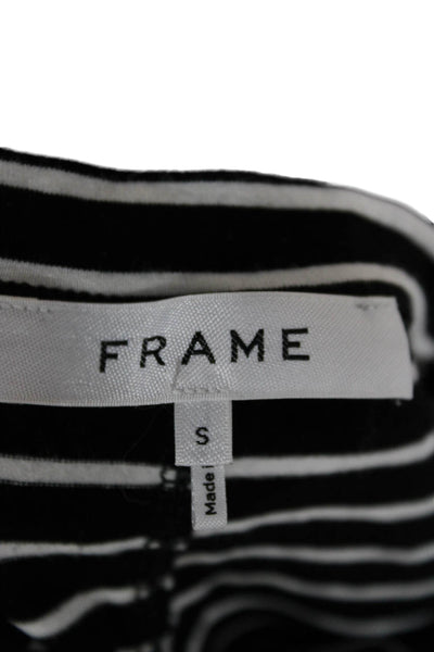 Frame Women Basic Striped Sleeveless Crewneck Tank Black Viscose 90s Size S