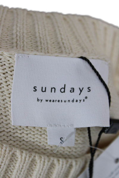 sundays by wearesundays Unisex Beige Striped Pullover Sweater Size S