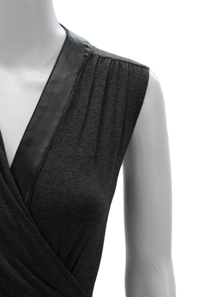 Bailey 44 Womens Dark Gray V Neck Sleeveless Tank Rayon Spandex Size XS