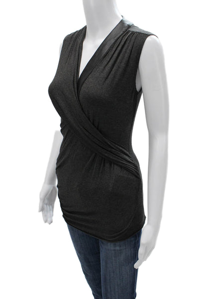 Bailey 44 Womens Dark Gray V Neck Sleeveless Tank Rayon Spandex Size XS