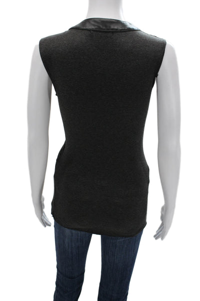 Bailey 44 Womens Dark Gray V Neck Sleeveless Tank Rayon Spandex Size XS