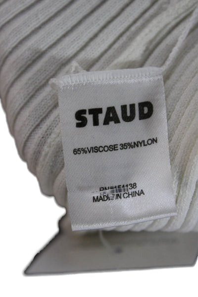 Staud Unisex Cardigan Striped V-Neck Beige Long Sleeve Size XS