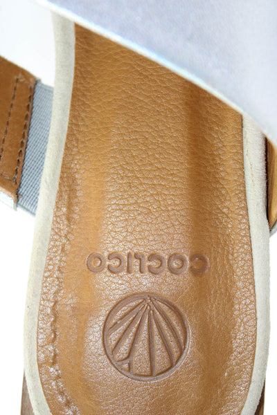 Coclico Womens Leather Slide On Sandals Silver Size 37 7