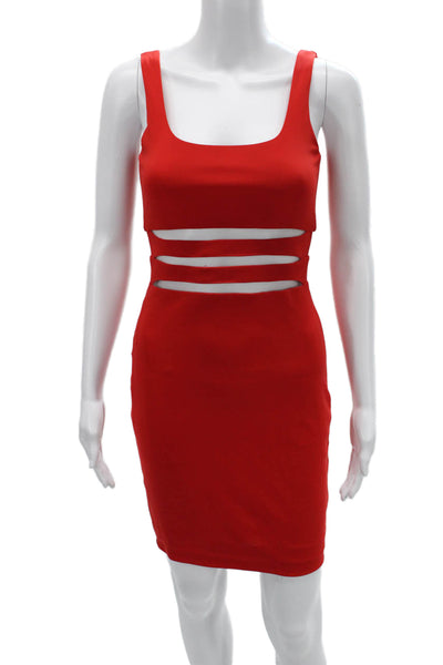 Bailey 44 Womens Bodycon Mini Dress Red Square Neck Sleeveless Size XS