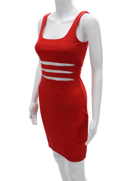 Bailey 44 Womens Bodycon Mini Dress Red Square Neck Sleeveless Size XS