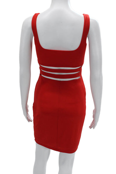 Bailey 44 Womens Bodycon Mini Dress Red Square Neck Sleeveless Size XS