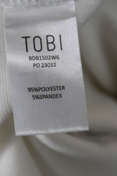 TOBI Women Bodycon Mini Dress White Square Neck Sleeveless Petites Size S