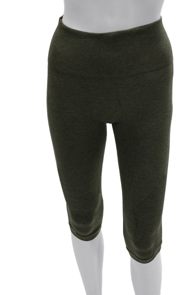 Lululemon Womens Capri Leggings Nylon Blend Solid Army Green Size 4
