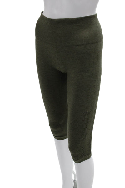 Lululemon Womens Capri Leggings Nylon Blend Solid Army Green Size 4