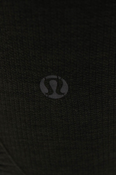 Lululemon Womens Capri Leggings Nylon Blend Solid Army Green Size 4