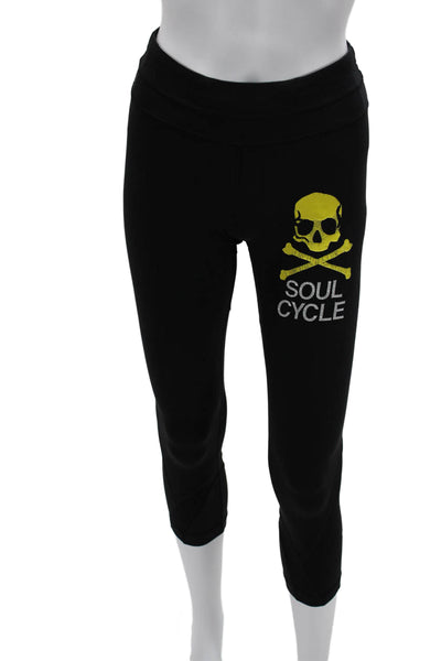 Lululemon x SoulCycle Womens Black Skull Capri Leggings Size 4