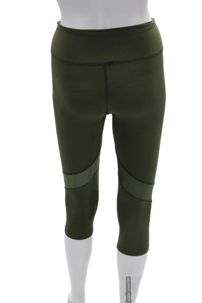 Pheel Womens Capri Leggings Green Army Size S