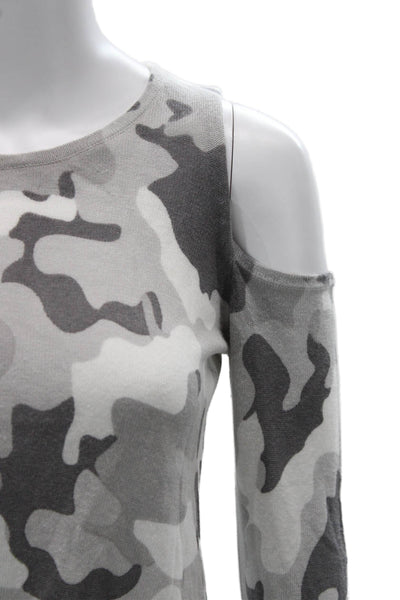 Central Park West Unisex Gray Camouflage Pullover Long Sleeve Viscose Size XS