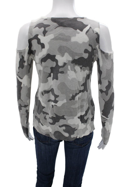 Central Park West Unisex Gray Camouflage Pullover Long Sleeve Viscose Size XS