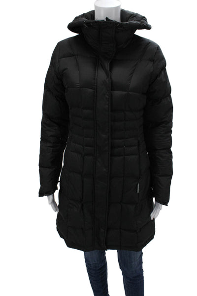 Spiewak Women Quilted Puffer Jacket Black Drawstring Size XS